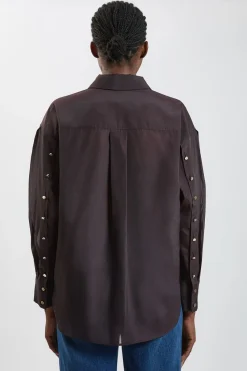 KarenMillen Chemise En Organdi Avec Détails De Finition<Femme Tops D’Automne|Tops