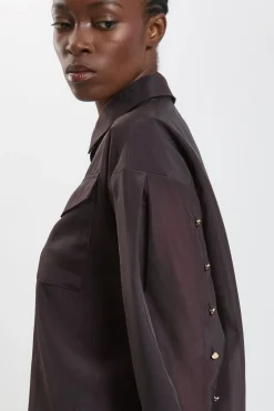 KarenMillen Chemise En Organdi Avec Détails De Finition<Femme Tops D’Automne|Tops