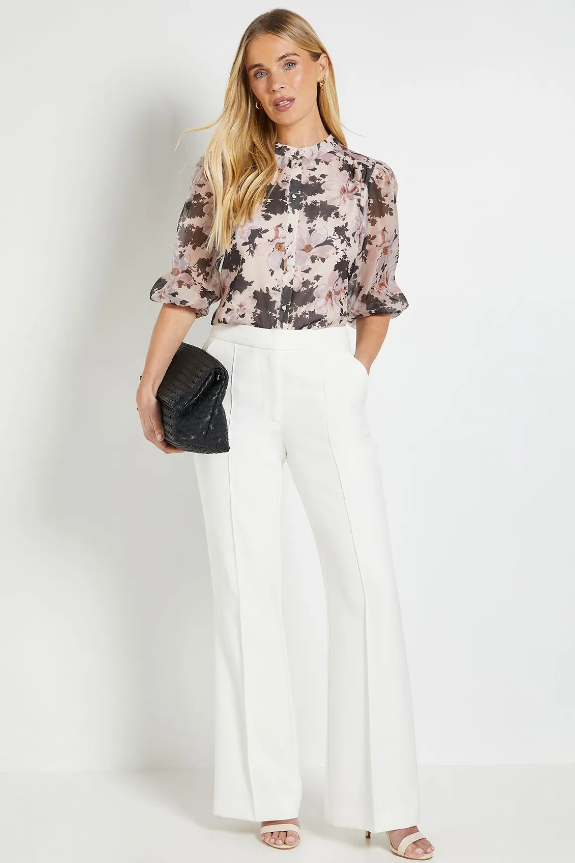 Chemise En Organza À Imprimé Fleuri Avec Détails Plissés Petite