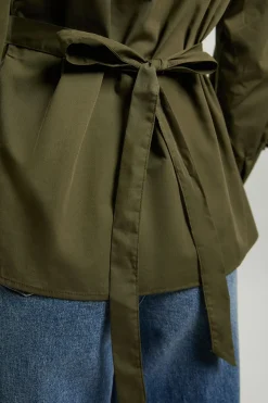 Chemise En Popeline De Coton Avec Détail De Plis Plissés