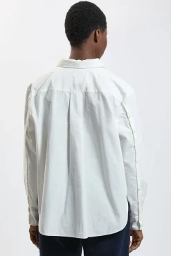 Chemise En Popeline De Coton Avec Détails De Coutures Militaires Petite