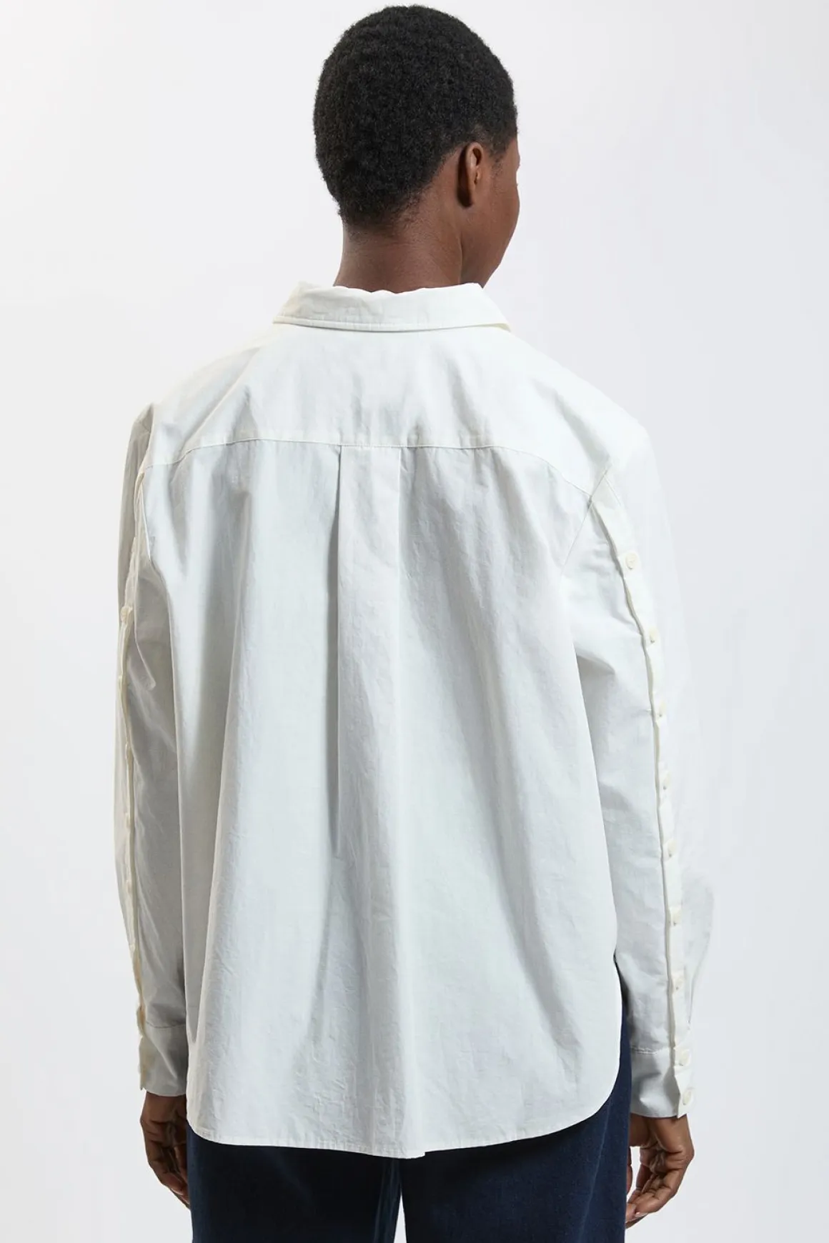 Chemise En Popeline De Coton Avec Détails De Coutures Militaires Petite