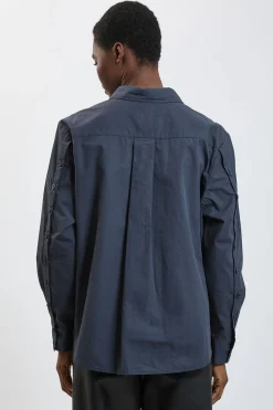 Chemise En Popeline De Coton Avec Détails De Coutures Militaires