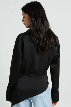 Chemise En Satin À Col Bénitier