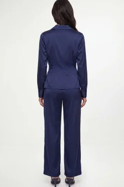 Chemise En Satin À Imprimé Avec Liens Latéraux