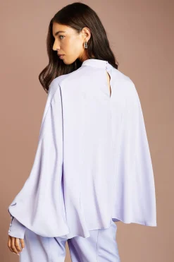 Chemise En Satin À Manches Chauve-souris