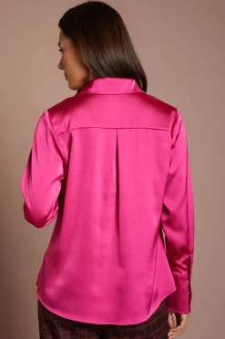 Chemise En Satin À Manches Longues