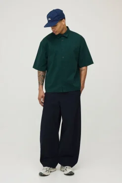 Chemise En Sergé Brodée À Manches Courtes Coupe Ample Monte Carlo