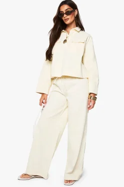 Chemise en sergé à col et poignet fendu