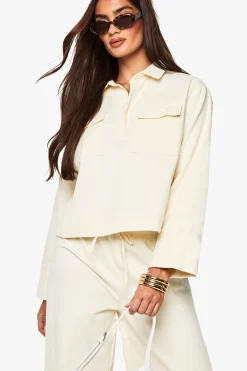 Chemise en sergé à col et poignet fendu