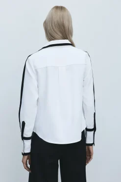KarenMillen Chemise en sergé tissé à blocs de couleurs<Femme Tops
