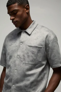 Chemise en suédette antique surdimensionnée
