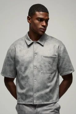 Chemise en suédette antique surdimensionnée