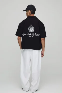 boohooMAN Chemise en toile surdimensionnée et à coupe boxy pour tennis et padel<Homme Chemises