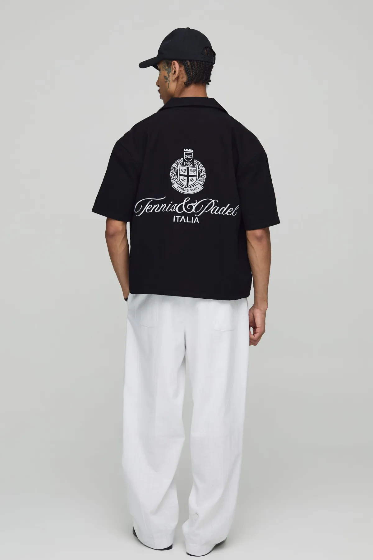 boohooMAN Chemise en toile surdimensionnée et à coupe boxy pour tennis et padel<Homme Chemises