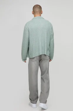 boohooMAN Chemise en tricot brossé à coupe boxy<Homme Chemises|Maille