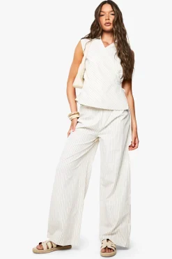 boohoo Chemise enveloppante à col rayé<Femme Tops