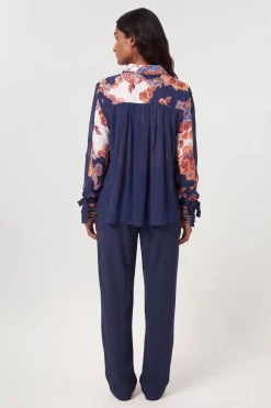Chemise En Viscose À Imprimé Baroque Avec Détail De Manches Nouées