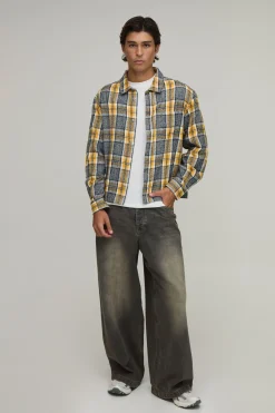 Chemise Essentielle En Flanelle Oversize Coupe Boxy À Manches Longues