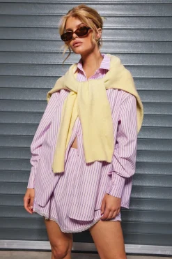 boohoo Chemise à fines rayures oversize<Femme Looks De Rentrée|Tops