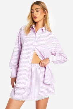 boohoo Chemise à fines rayures oversize<Femme Looks De Rentrée|Tops
