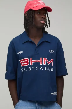 Chemise Football Oversize Coupe Boxy Boutonnée