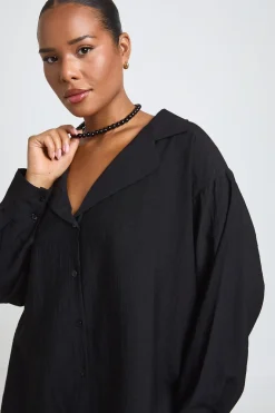 Chemise Grande Taille Aspect Lin Manches Longues