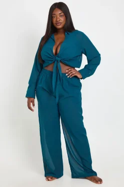 Chemise Grande Taille En Mousseline Avec Nœud Devant