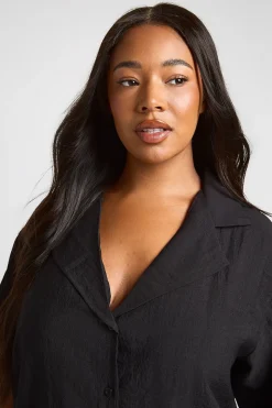 Chemise Grande Taille À Manches Courtes Effet Lin