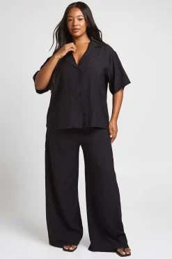 Chemise Grande Taille À Manches Courtes Effet Lin