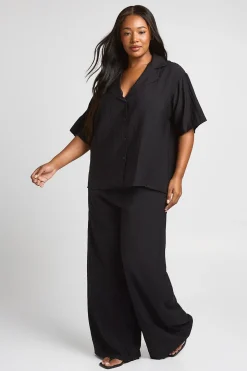 Chemise Grande Taille À Manches Courtes Effet Lin