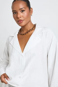 Chemise Grande Taille À Manches Longues Effet Lin