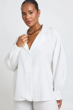 Chemise Grande Taille À Manches Longues Effet Lin