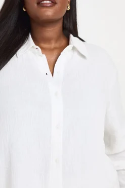 boohoo Chemise Grande Taille Manches Longues Oversize<Femme Tons Neutres|Tenues De Plage