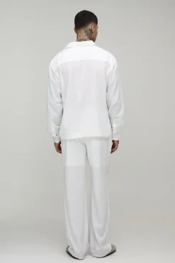 Chemise Grande Taille Manches Longues Mélange De Lin Oversize