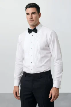 Burton Chemise Habillée Blanche À Plis Devant Grande Taille Et Haute<Homme Chemises