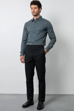 Chemise Habillée À Manches Longues Imprimé Géométrique Vert