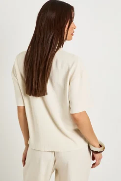 Chemise Haute En Lin Premium À Manches Courtes