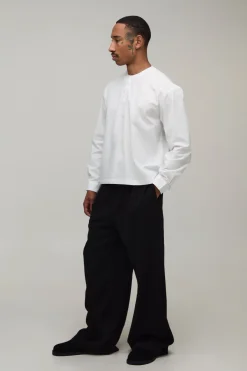 Chemise Henley Oversize Ample À Manches Longues
