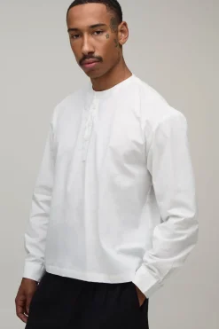 Chemise Henley Oversize Ample À Manches Longues