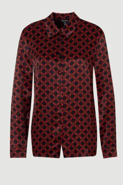 Chemise Imprimée En Viscose Satinée Tissée