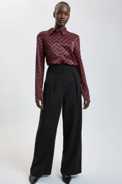 Chemise Imprimée En Viscose Satinée Tissée