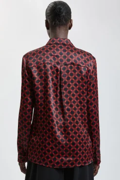 Chemise Imprimée En Viscose Satinée Tissée