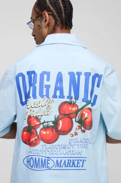 Chemise imprimée tomate Revere oversize et boxy