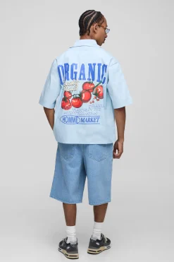 Chemise imprimée tomate Revere oversize et boxy