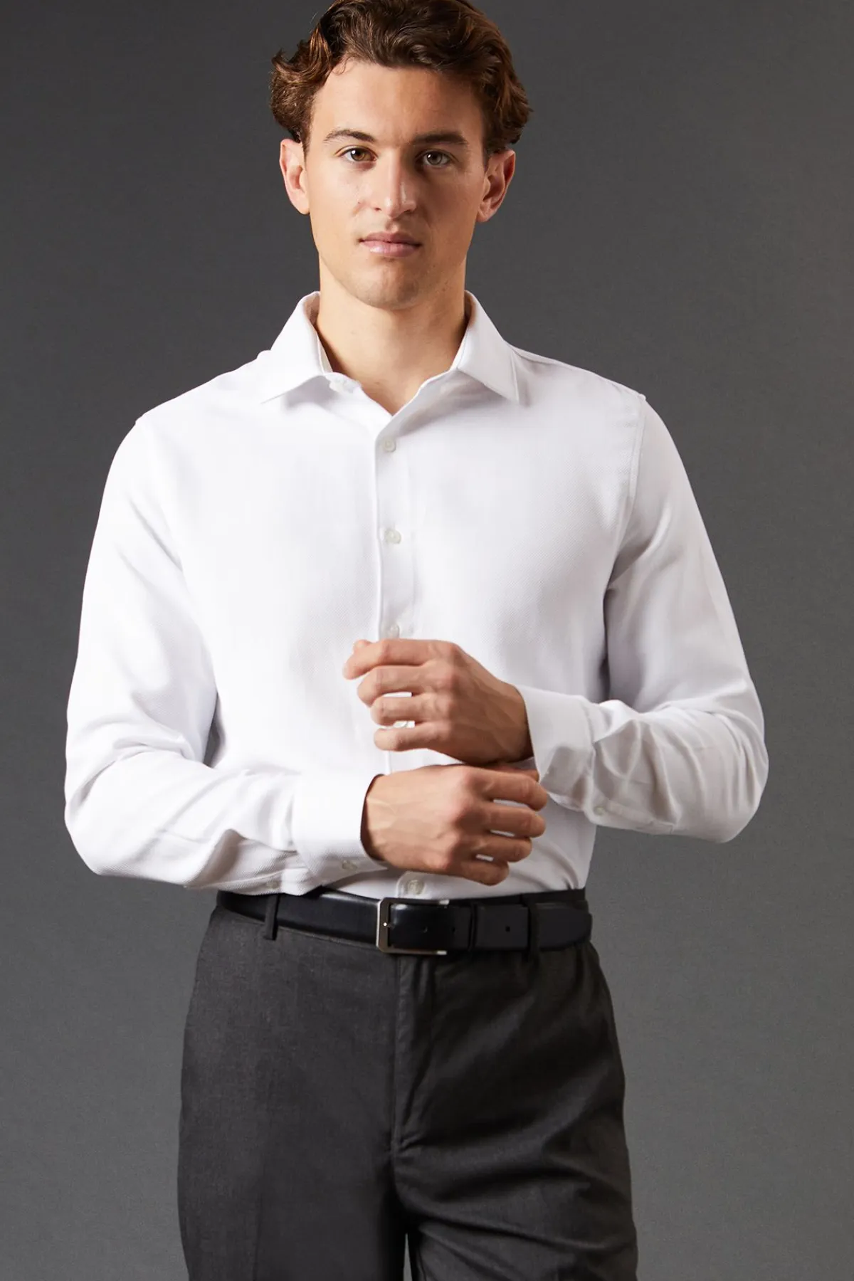 Burton Chemise Élégante Manches Longues Coupe Ajustée Tissage Baskette<Homme Chemises