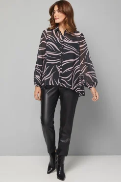 Wallis Chemise Longue à Ourlet Asymétrique Motif Tourbillon<Femme Tops D’Automne|Tops