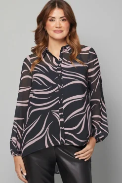 Wallis Chemise Longue à Ourlet Asymétrique Motif Tourbillon<Femme Tops D’Automne|Tops