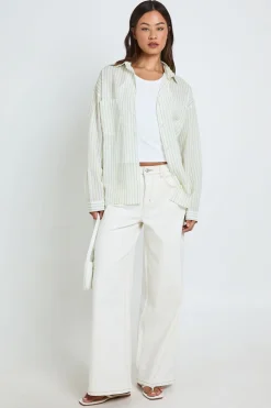 Chemise Longue Rayée Coupe Ample