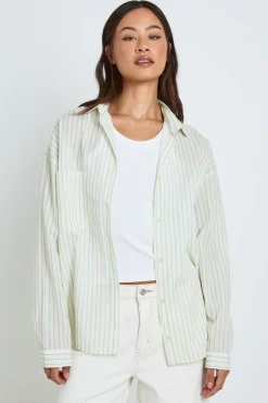 Chemise Longue Rayée Coupe Ample